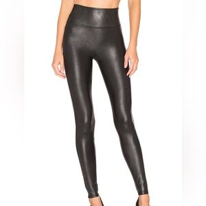 SPANX Black Faux Leather-Look Leggings
